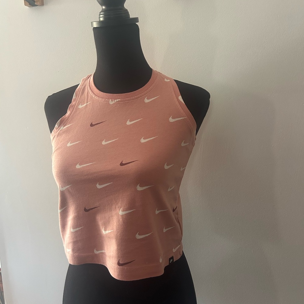 Nike Pink Cut Out Crop Tank Top